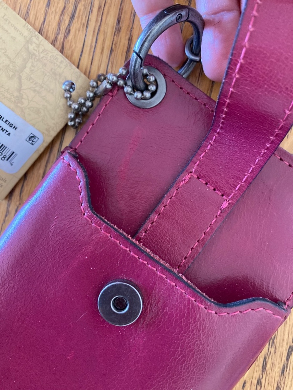 Patricia Nash “Farleigh” Magenta Leather Crossbody Bag - Picture 7 of 7